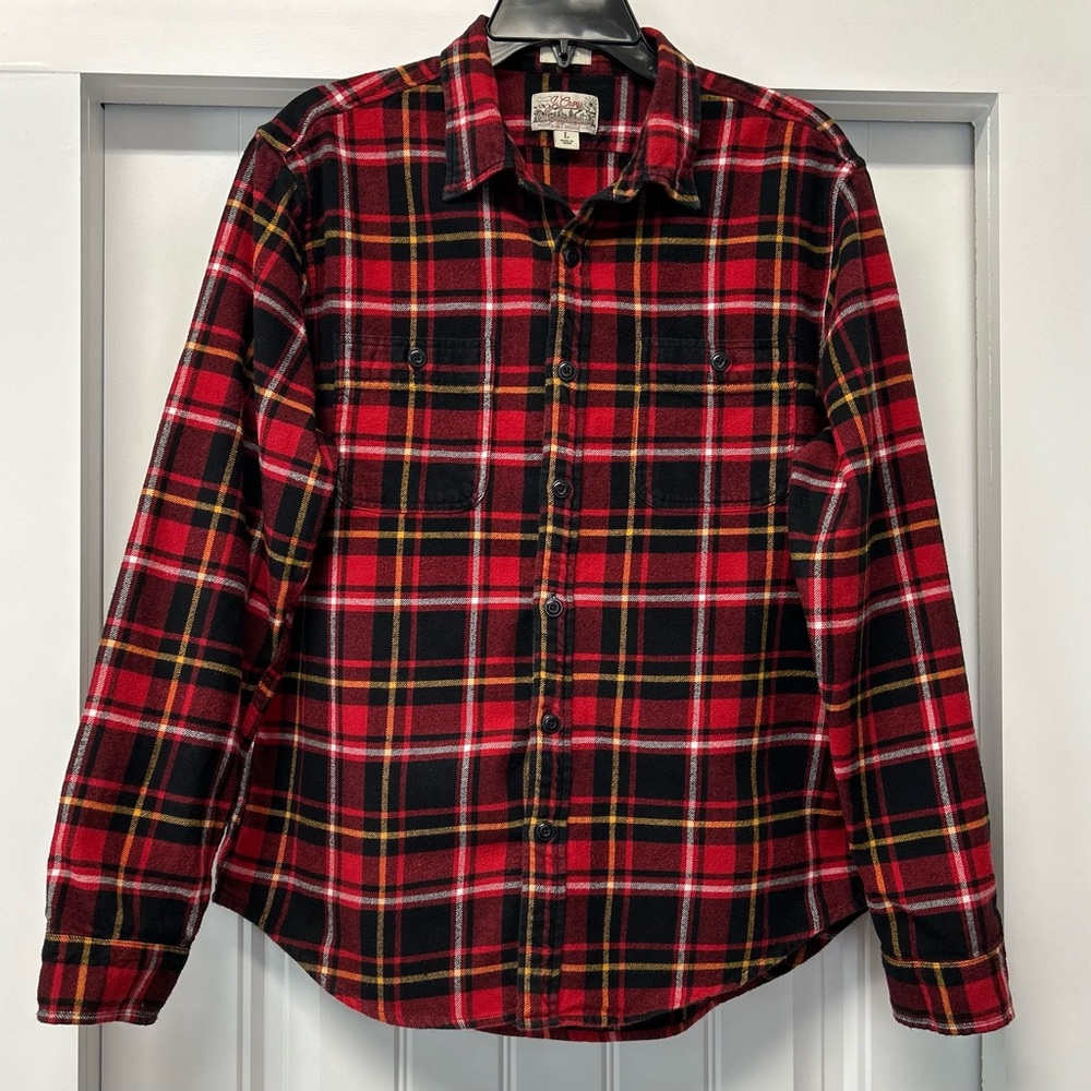 J. Crew Mid Weight Flannel Double Brushed Men’s Button Down Workshirt Cl…